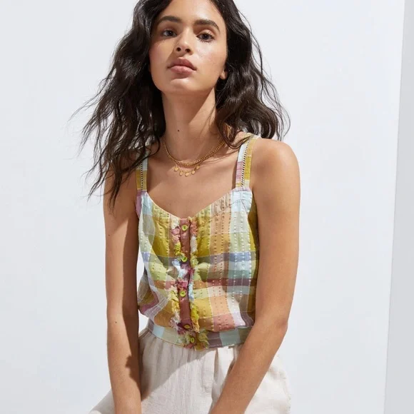 NWT Anthropologie Plaid Tank. Size 14 - Picture 1 of 9